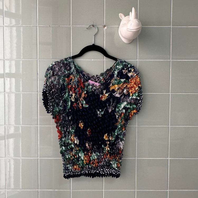 TOP CAMISETA POPCORN PRINT BLUE MARINO