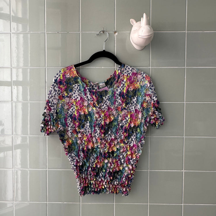 TOP CAMISETA POPCORN PRINT BLUE WHITE MULTICOLOR
