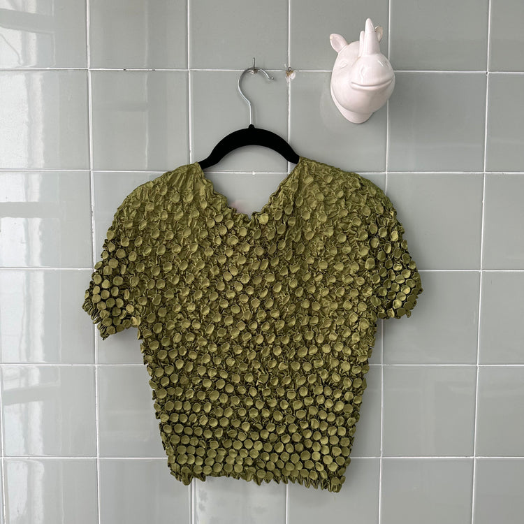 TOP CAMISETA POPCORN OLIVA