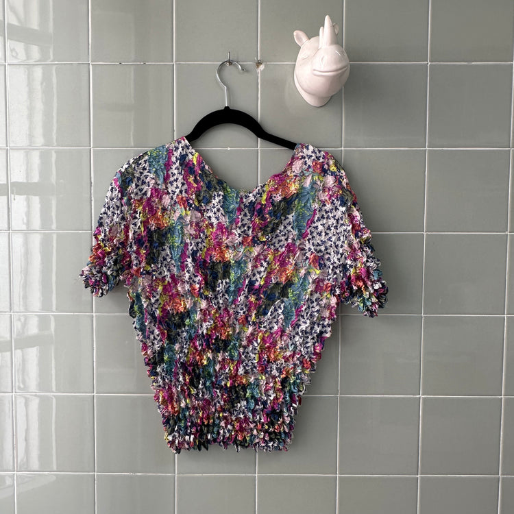 TOP CAMISETA POPCORN PRINT BLUE WHITE MULTICOLOR