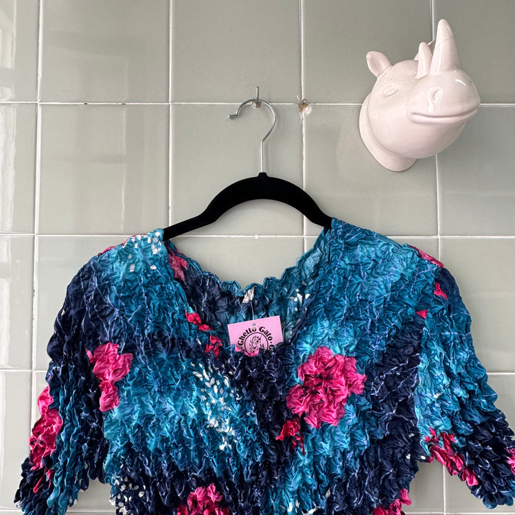 TOP CAMISETA POPCORN PRINT BLUE PINK