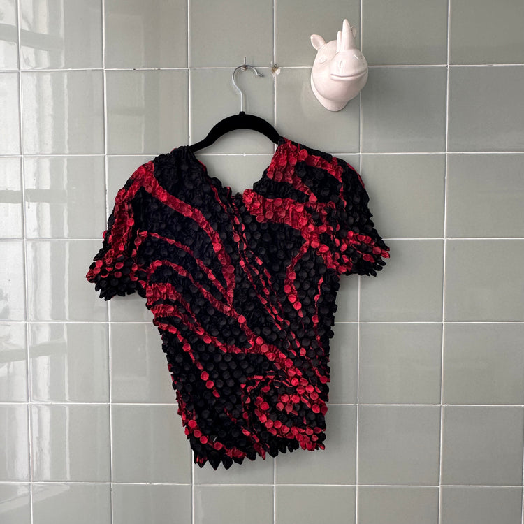 TOP CAMISETA POPCORN PRINT BLACK RED