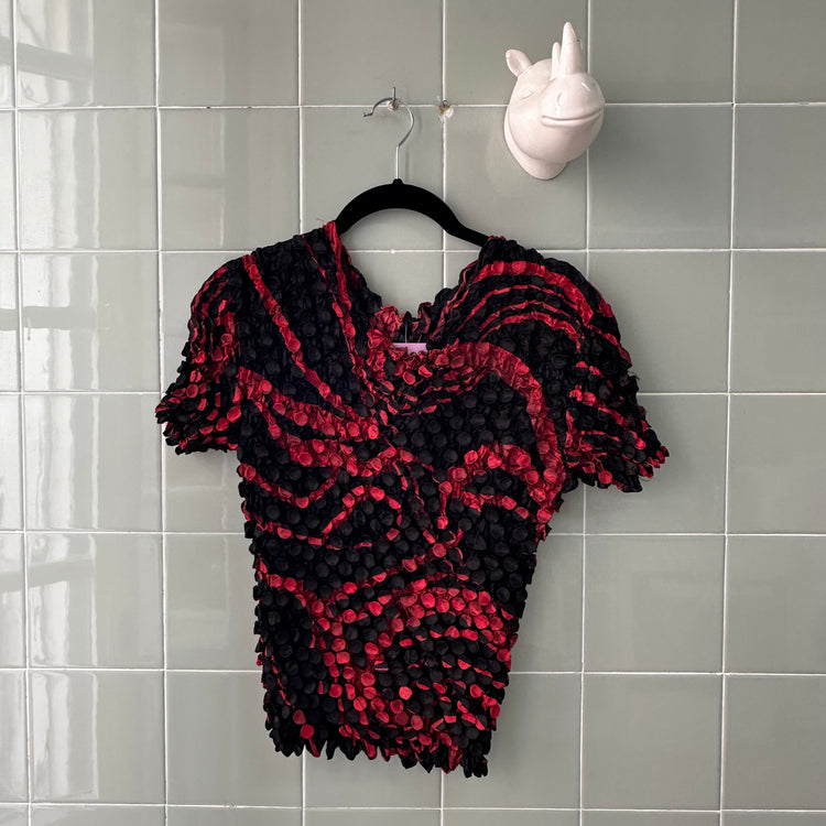 TOP CAMISETA POPCORN PRINT BLACK RED