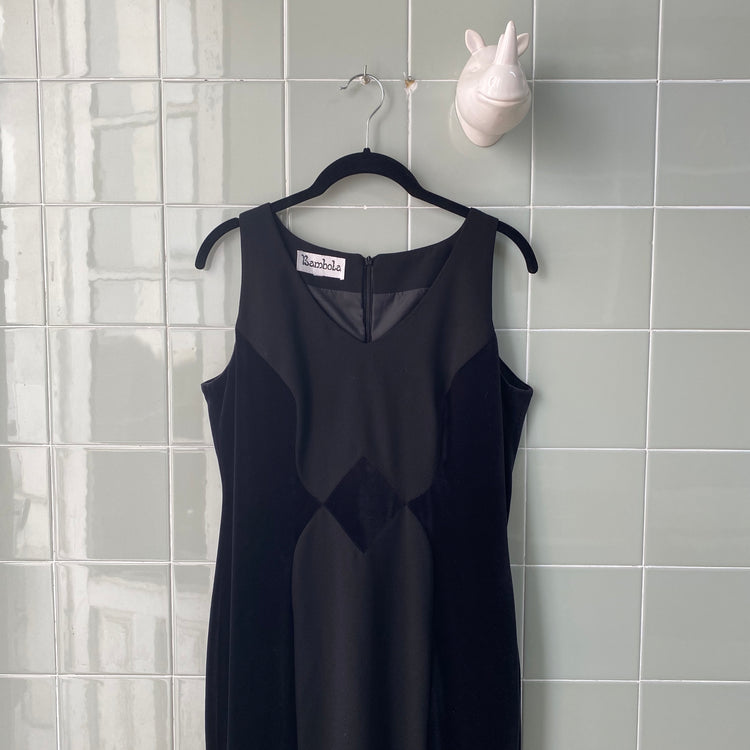VESTIDO ROMBOS TERCIOPELO - Ghetto Gato Vintage Alicante Ropa