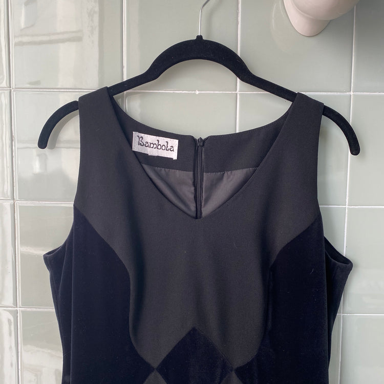 VESTIDO ROMBOS TERCIOPELO - Ghetto Gato Vintage Alicante Ropa