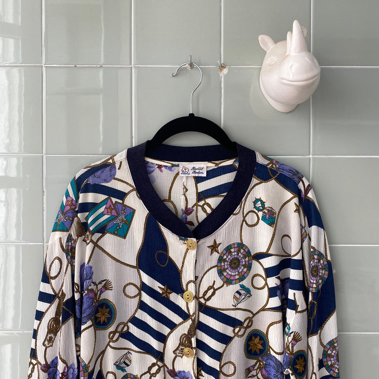 BOMBER LIGERA NAVY FLORAL