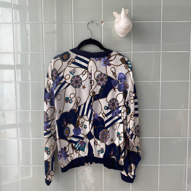 BOMBER LIGERA NAVY FLORAL