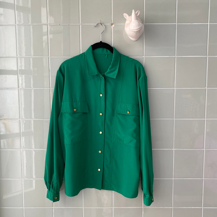 CAMISA MANGAS ABULLONADAS GREEN