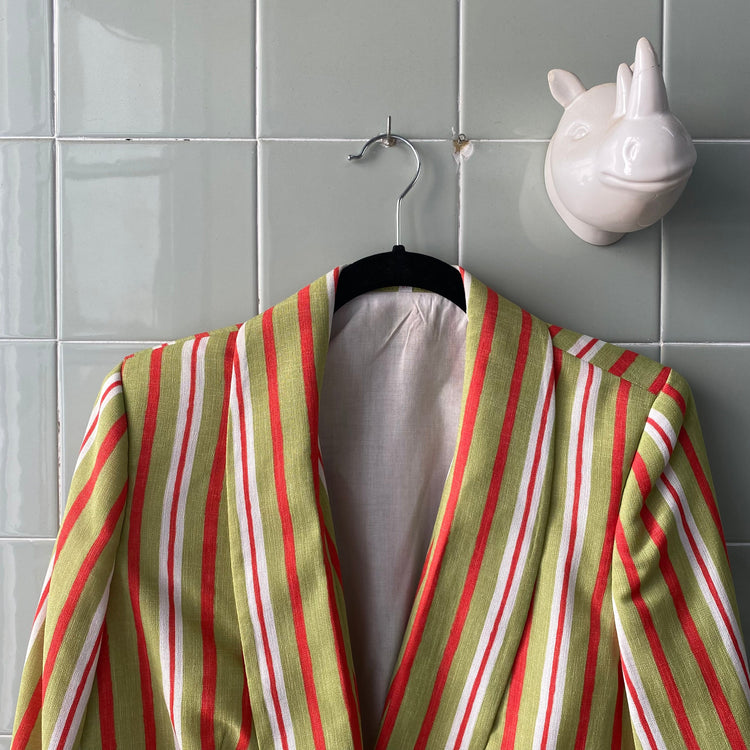 GREEN RED STRIPED BLAZER