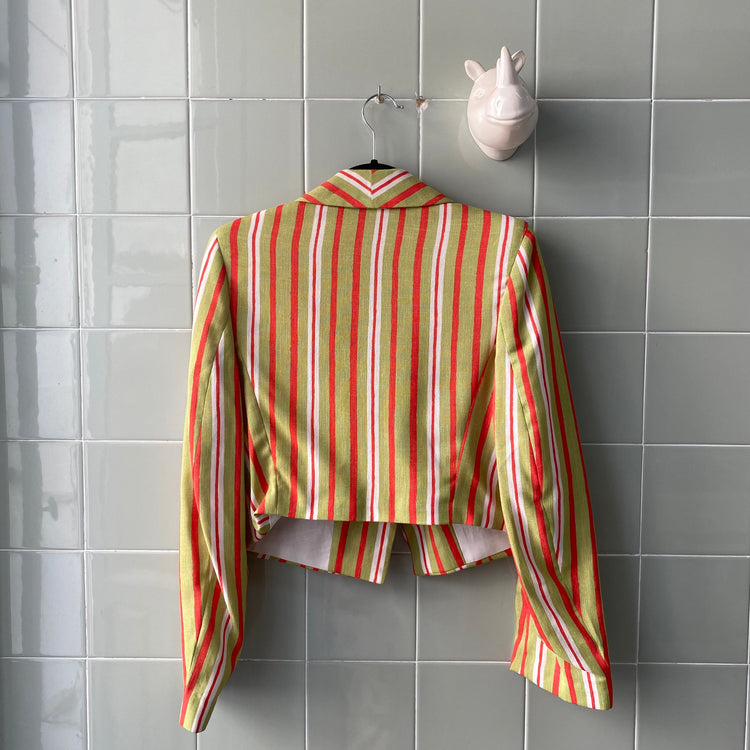 GREEN RED STRIPED BLAZER