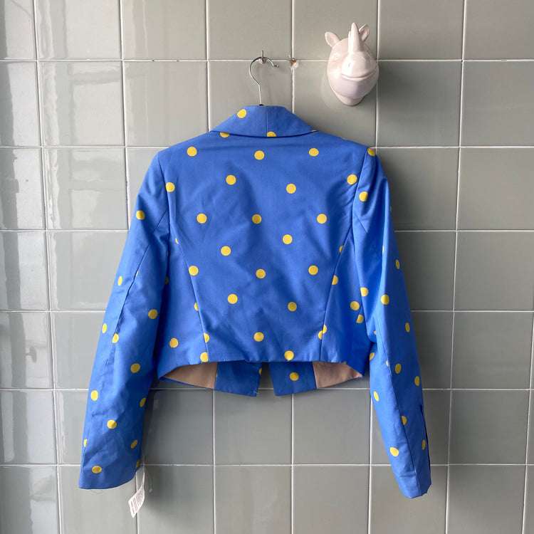 BLAU-GELBER POLKA-BLAZER