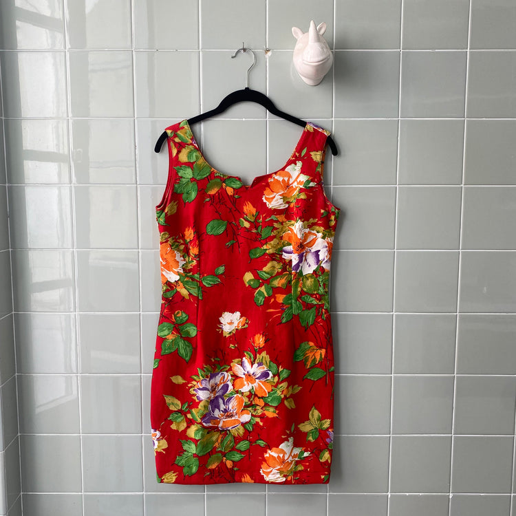 VESTIDO FLORAL TIRANTES RED