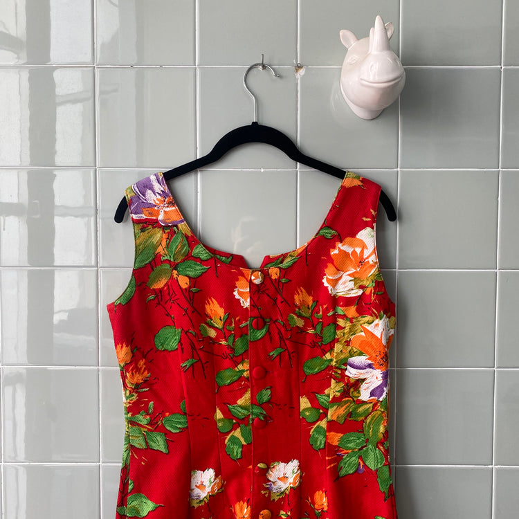 VESTIDO FLORAL TIRANTES RED