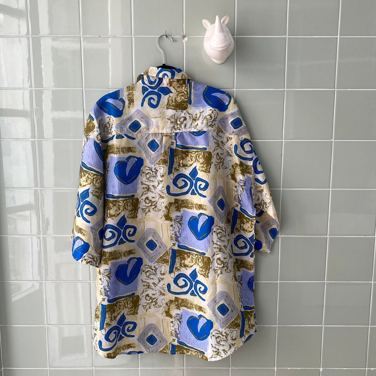 CAMISA HAWAIANA SEDA BLUE