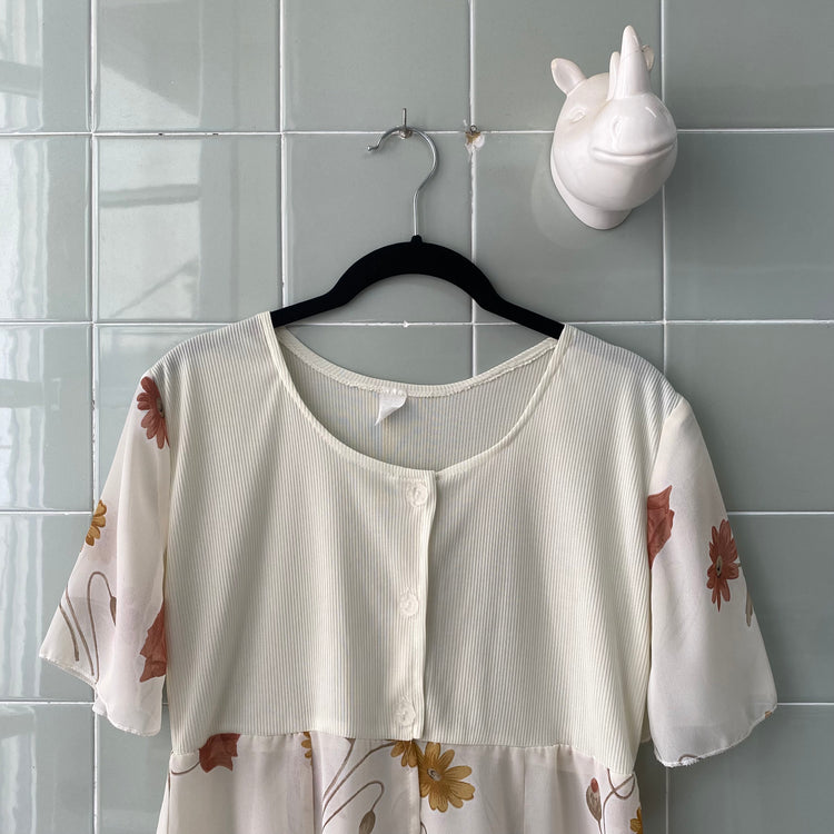 CAMISETA BLUSA WHITE FLOWERS