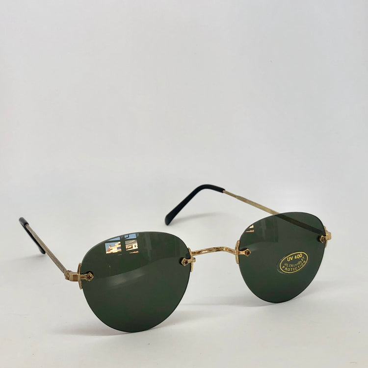 GAFAS 90s GOLD ROUND - Ghetto Gato Vintage Alicante Ropa
