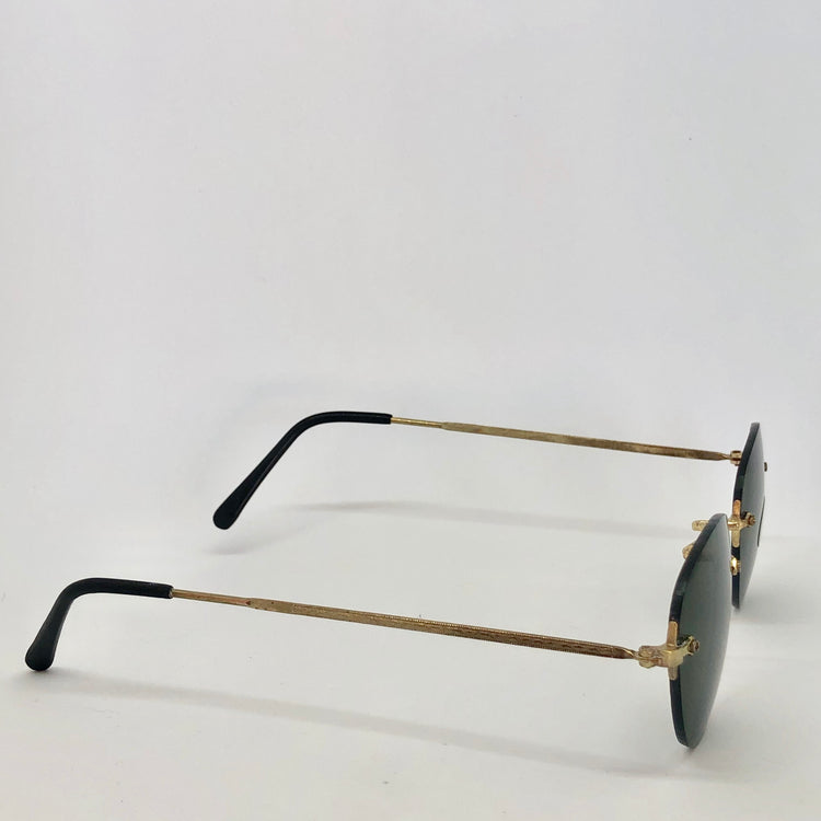 GAFAS 90s GOLD ROUND - Ghetto Gato Vintage Alicante Ropa