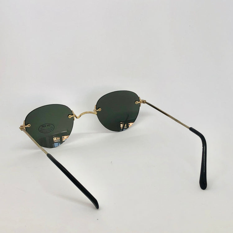 GAFAS 90s GOLD ROUND - Ghetto Gato Vintage Alicante Ropa