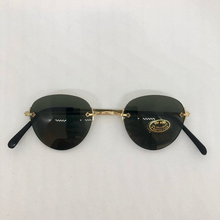 GAFAS 90s GOLD ROUND - Ghetto Gato Vintage Alicante Ropa