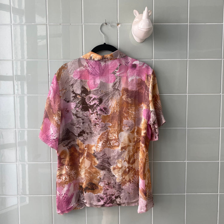 CAMISA PINK FLOWERS TIE DYE
