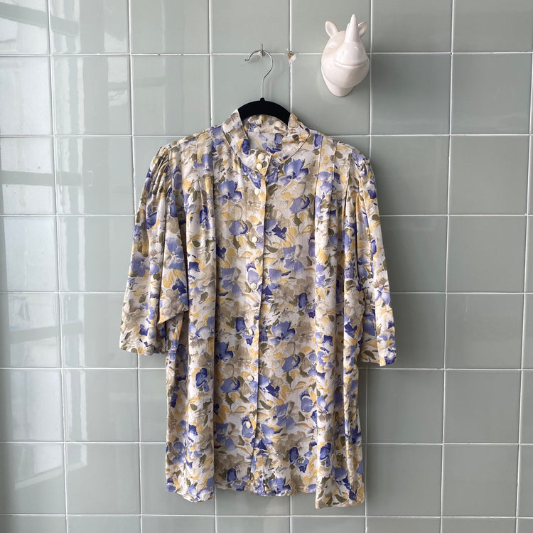 CAMISA YELLOW LILAC FLOWERS