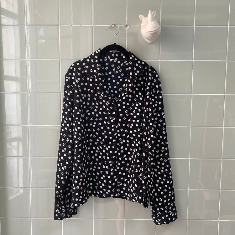 CAMISA BLACK MINI FLOWERS