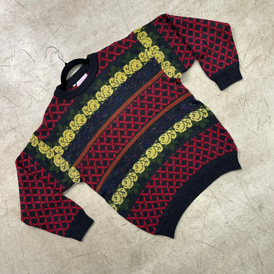 JERSEY GREEN RED PRINT TOPLADY