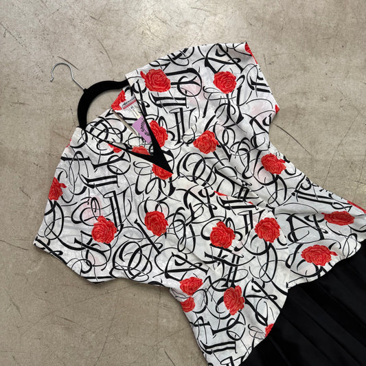 ROSES 80s PLEATED DRESS
