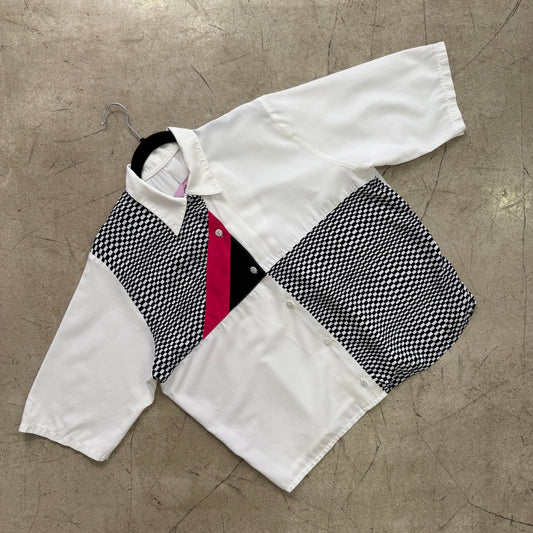 CAMISA WHITE PRINT FUCSIA BLACK