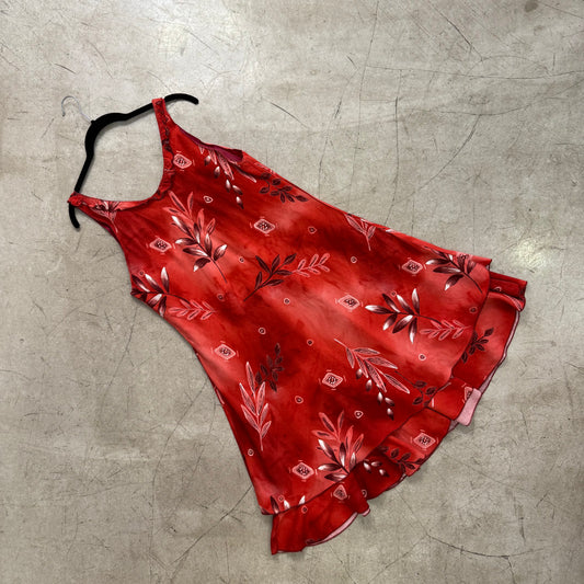 VESTIDO RED FLORAL VOLANTE