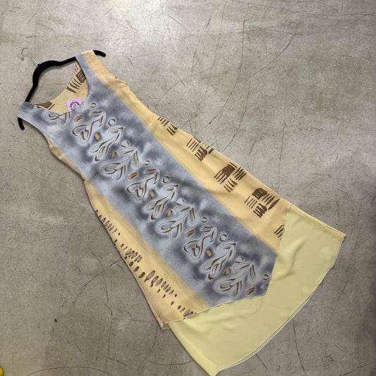 VESTIDO YELLOW GREY LARGO