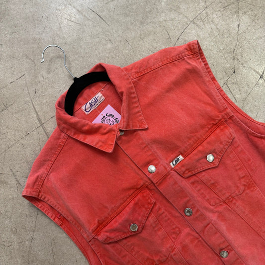 CHALECO DENIM ROJO CASH
