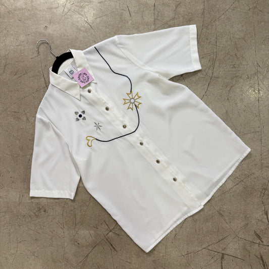 CAMISA WHITE NAVY BORDADO NEW FAST