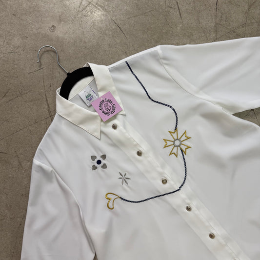 CAMISA WHITE NAVY BORDADO NEW FAST