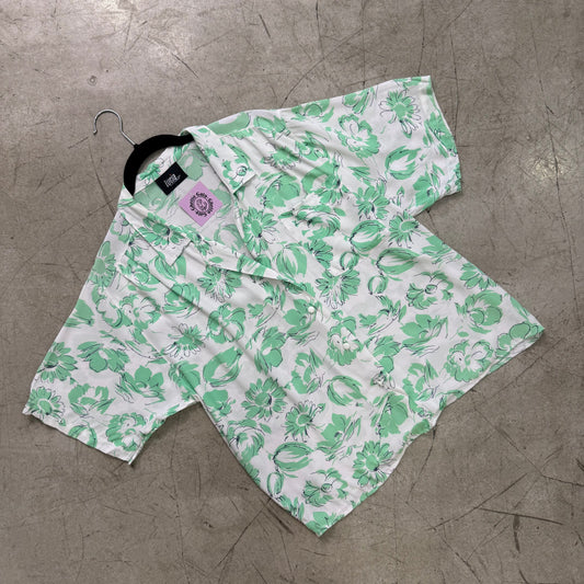 CAMISA WHITE GREEN FLORAL LUCIA