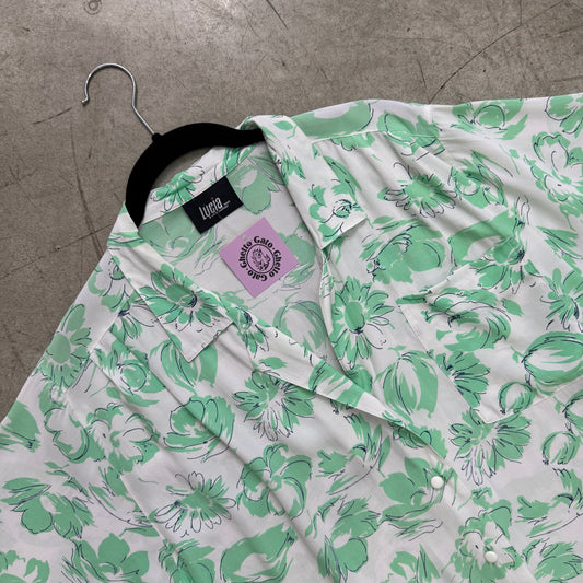 CAMISA WHITE GREEN FLORAL LUCIA