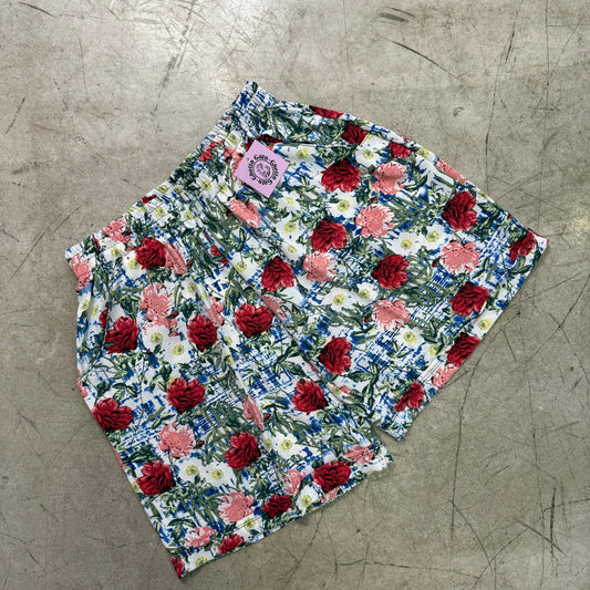 SHORT FLUIDO FLORAL WHITE