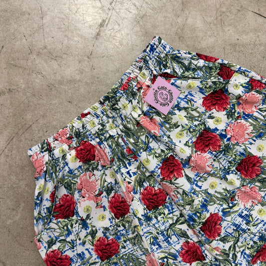 SHORT FLUIDO FLORAL WHITE