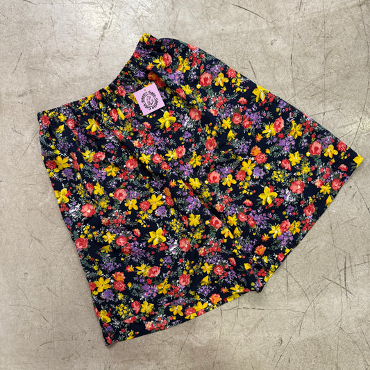 SHORT FLUIDO FLORAL MARINO