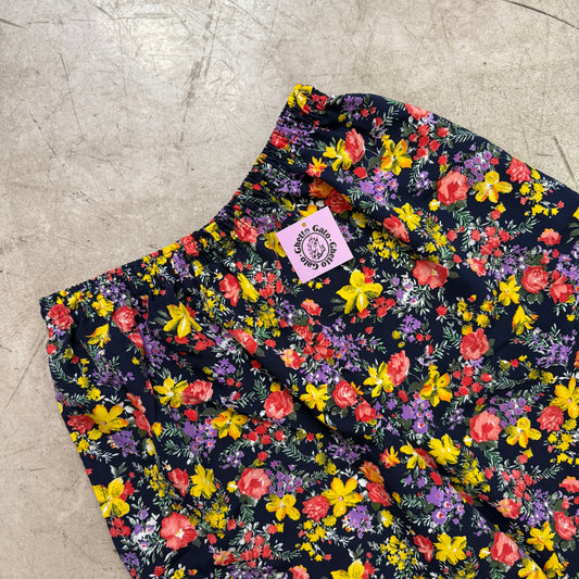 SHORT FLUIDO FLORAL MARINO