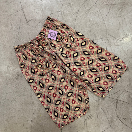 SHORT FLUIDO BEIGE RED PRINT