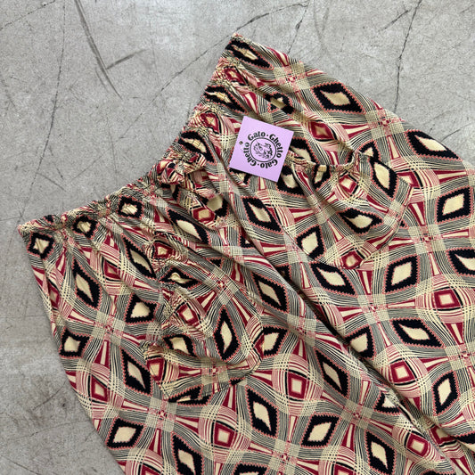 SHORT FLUIDO BEIGE RED PRINT