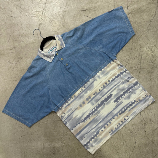 LIBERO POLO MIT BLAUEM PRINT