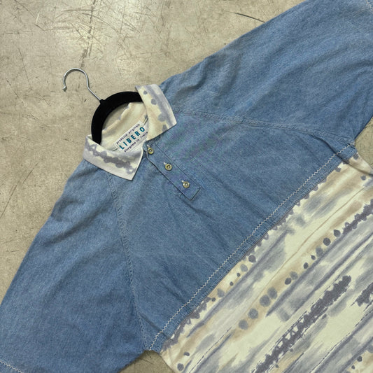 LIBERO POLO MIT BLAUEM PRINT