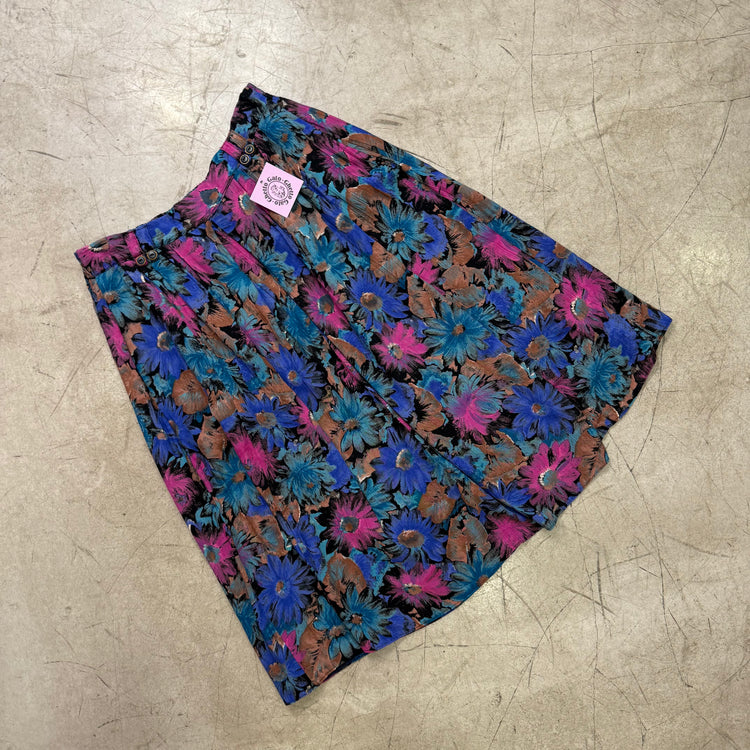 FALDA MULTICOLOR BLACK FLORAL CANDA