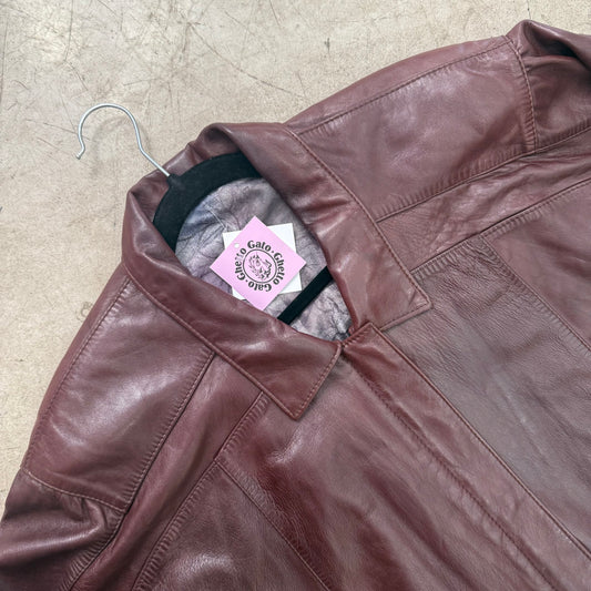 SCHWARZER BOMBERJACKE AUS FARBIGEM LEDER VON STADLER