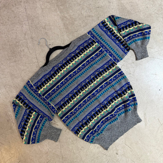 BLAUER MOHAIR-PULLOVER