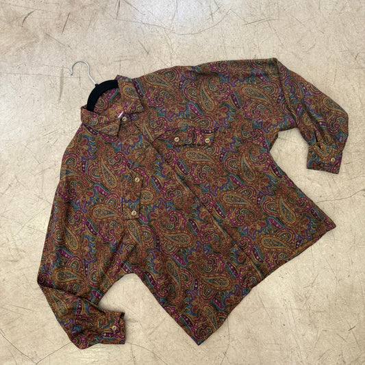 CAMISA 70s PAISLEY BROWN