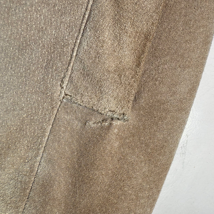ABRIGO LARGO PIEL BEIGE SUEDE Y2K