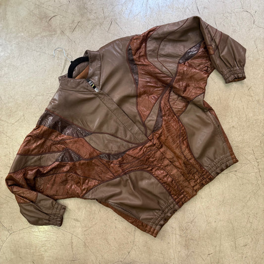 BOMBER PIEL BROWN SERPIENTE